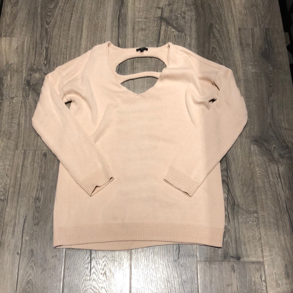 Express Light Pink Open Back Sweater
